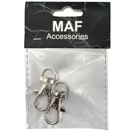 Gancio moschettone a molla piccolo 12 x 39mm argento - 2 pezzi