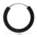 Round handle with black pearls and silver metal core ideal for bags and clutches