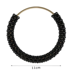Manico tondo con perle e anima in metallo oro ideale per borse e pochette 2