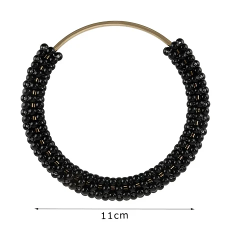 Round handle with black pearls and gold metal core ideal for bags and clutches