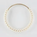 Round handle with cream pearls and gold metal core ideal for bags and clutches