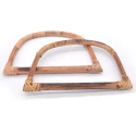 Natural wicker semi-circle handles for handmade crochet bags