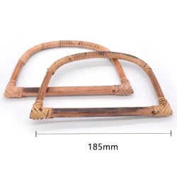 Manici a semicerchio in vimini naturale per borse handmade all'uncinetto 2