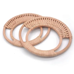 Manici rotondi in vimini naturale per borse handmade all'uncinetto