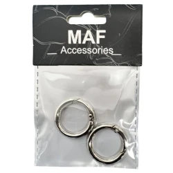 Round opening snap hooks with spring safety Ø 2.6cm - 2 Pieces colour silver