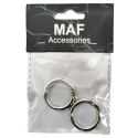Round opening snap hooks with spring safety Ø 2.6cm - 2 Pieces colour silver