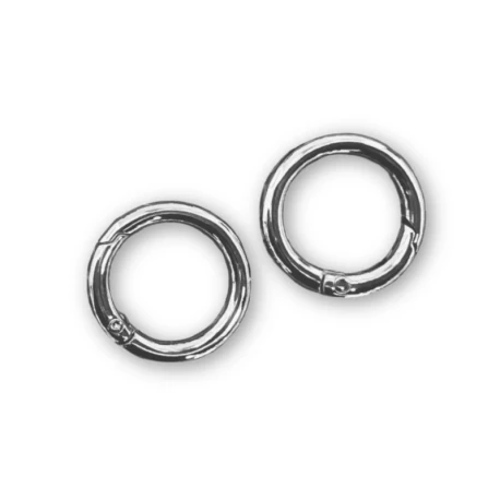 Moschettoni tondi apribili con sicura a molla Ø 2,6cm - 2 Pezzi  colore argento