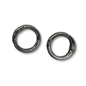 Round opening snap hooks with spring safety Ø 2.6cm - 2 Pieces colour grey gunmetal