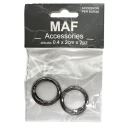 Round opening snap hooks with spring safety Ø 2.6cm - 2 Pieces colour grey gunmetal