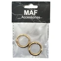 Round opening snap hooks with spring safety Ø 2.6cm - 2 Pieces colour gold