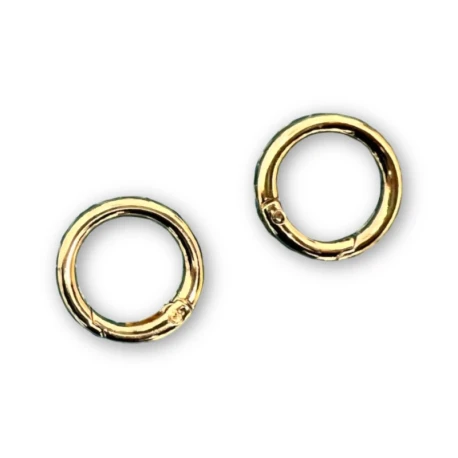 Moschettoni tondi apribili con sicura a molla Ø 2,6cm - 2 Pezzi  colore oro