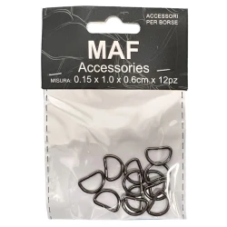 Fibbia a mezzaluna 10mm anello semicircolare a D - 12 pezzi colore grigio canna di fucile 2