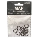 Crescent buckle 10mm semi-circular D-ring - 12 pieces colour gunmetal grey