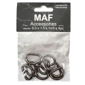 Half-moon buckle 15 mm semi-circular D ring - 8 pieces colour gunmetal grey