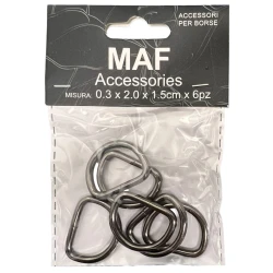 Fibbia a mezzaluna 20mm anello semicircolare a D - 6 pezzi colore grigio canna di fucile 2