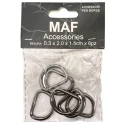 Fibbia mezzaluna 20mm - anello semicircolare (6 pezzi)
