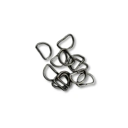 Fibbia a mezzaluna 10mm anello semicircolare a D - 12 pezzi colore grigio canna di fucile