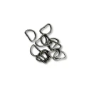 Crescent buckle 10mm semi-circular D-ring - 12 pieces colour gunmetal grey