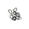 Fibbia a mezzaluna 10mm anello semicircolare a D - 12 pezzi colore grigio canna di fucile