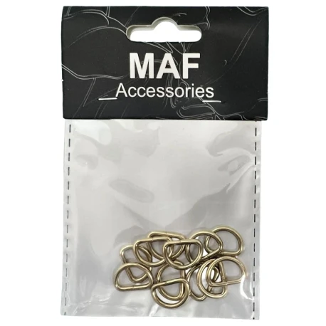 Crescent buckle 10mm semi-circular D ring - 12 pcs. gold colour