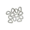Fibbia a mezzaluna 10mm anello semicircolare a D - 12 pezzi colore argento