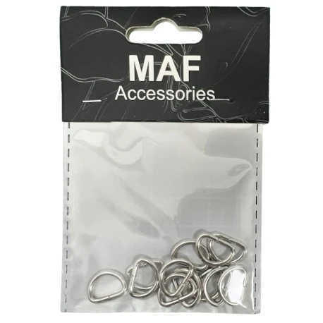 Crescent buckle 10mm semi-circular D-ring - 12 pcs. silver colour