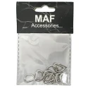 Crescent buckle 10mm semi-circular D-ring - 12 pcs. silver colour