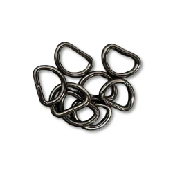 Half-moon buckle 15 mm semi-circular D ring - 8 pieces colour gunmetal grey