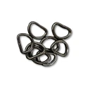Half-moon buckle 15 mm semi-circular D ring - 8 pieces colour gunmetal grey