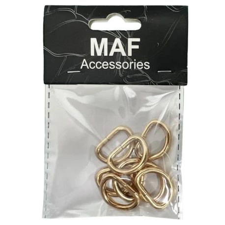 Crescent buckle 15mm semi-circular D-ring - 8 pieces gold colour