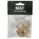 Crescent buckle 15mm semi-circular D-ring - 8 pieces gold colour