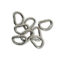 Crescent buckle 15 mm semi-circular D ring - 8 pieces silver colour