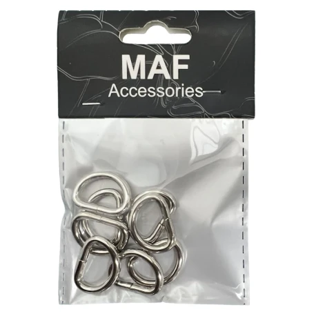 Crescent buckle 15 mm semi-circular D ring - 8 pieces silver colour