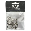 Crescent buckle 15 mm semi-circular D ring - 8 pieces silver colour