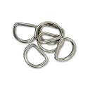Fibbia a mezzaluna 20mm anello semicircolare a D - 6 pezzi colore argento