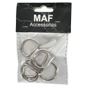 Fibbia a mezzaluna 20mm anello semicircolare a D - 6 pezzi colore argento