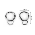 Round spring-opening carabiners Ø 2.5 cm and fixed bottom ring - 2 pieces