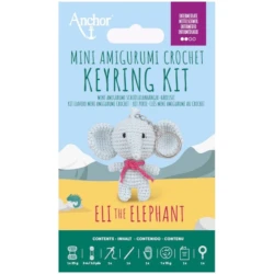 Eli the Elephant Kit Set for making an amigurumi keyring - A28C08-XS Anchor