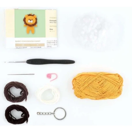 Kit Levi il Leone - amigurumi portachiavi in scatola regalo