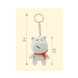 Hank the Hippopotamus Kit Set for making an amigurumi keyring - A28C09-XS Anchor 2
