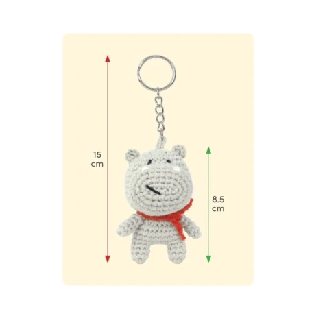 Kit Hank l'ippopotamo Set per realizzare un amigurumi portachiavi