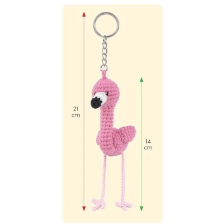 Kit Flo il fenicottero Set per realizzare un amigurumi portachiavi