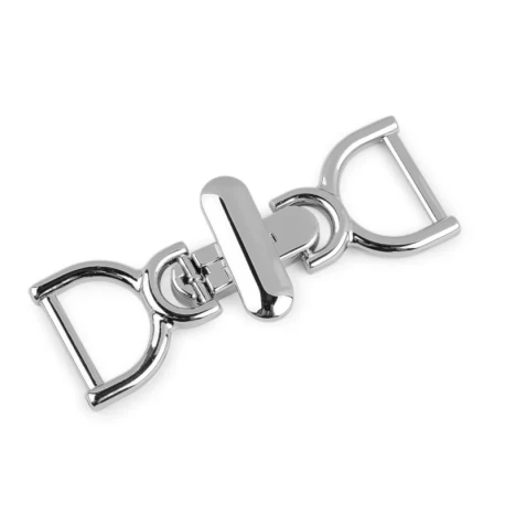 Slim fastener with gold/silver swivel 5x2 cm