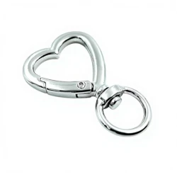 Moschettoni a cuore in metallo argento, eleganza e funzionalità per borse e accessori 2