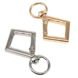 Rhombus metal snap hooks, geometric and modern design for bags and accessories