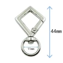 Silver metal rhombus clips, geometric and modern design for bags and accessories