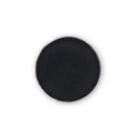Applicazione piccola toppa tonda ricamata in tinta unita nera patch termoadesiva