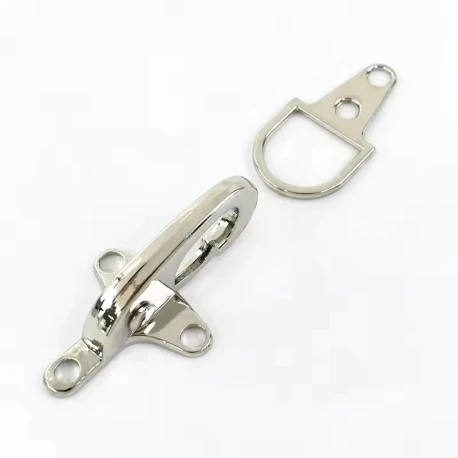 Alamaro in metallo a gancio elegante chiusura per cappotti e borse FF640-60 Benox colore argento