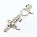 Elegant metal hook fastener for coats and bags FF640-60 Benox silver colour