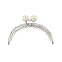 Chiusura clic clac ball con perle colorate beige effetto madreperla